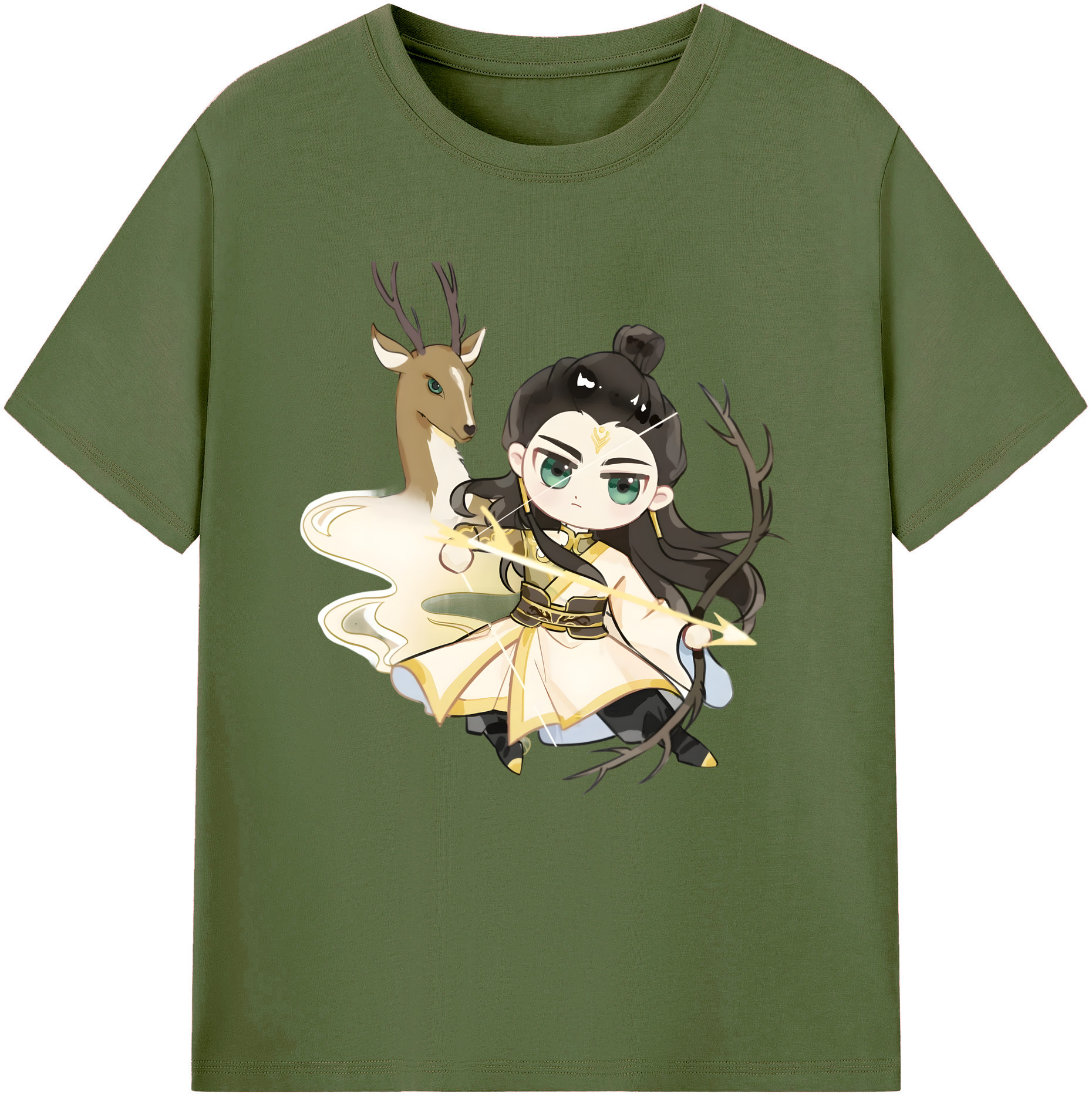 （画像用） Ne Zha 2 ナタ 魔童の大暴れ 綿100％半袖Tシャツ（フロントプリント）